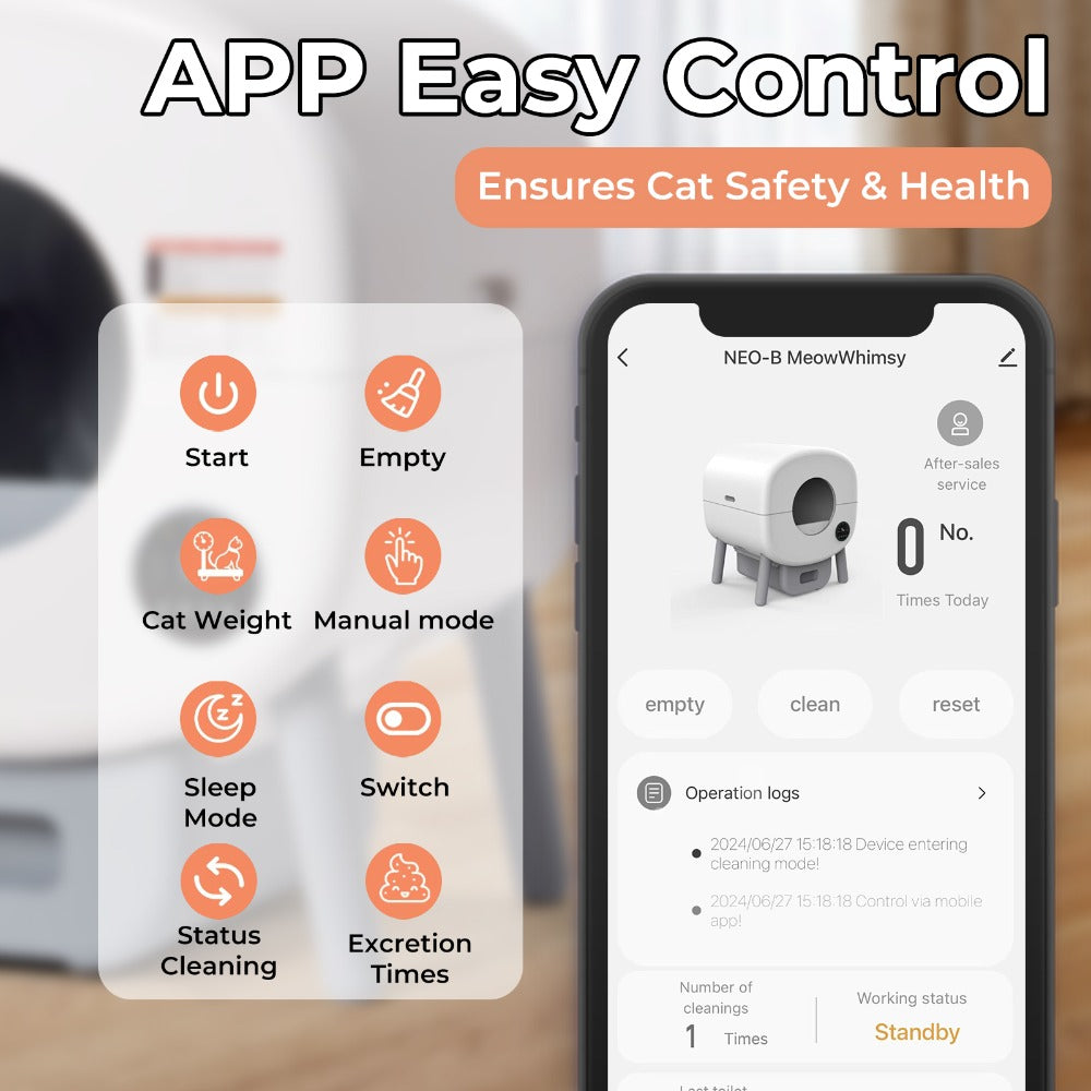 Self-Cleaning Cat Litter Box - Extra Large Automatic Litter Box for Multiple Cats with Mat - Odorless Waste Disposal Cat Litter Robot with App Control and Ambient Lights, Self Cleaning Litter Boxes for Cats, Pet Hygiene Solution, Smart Pet Product