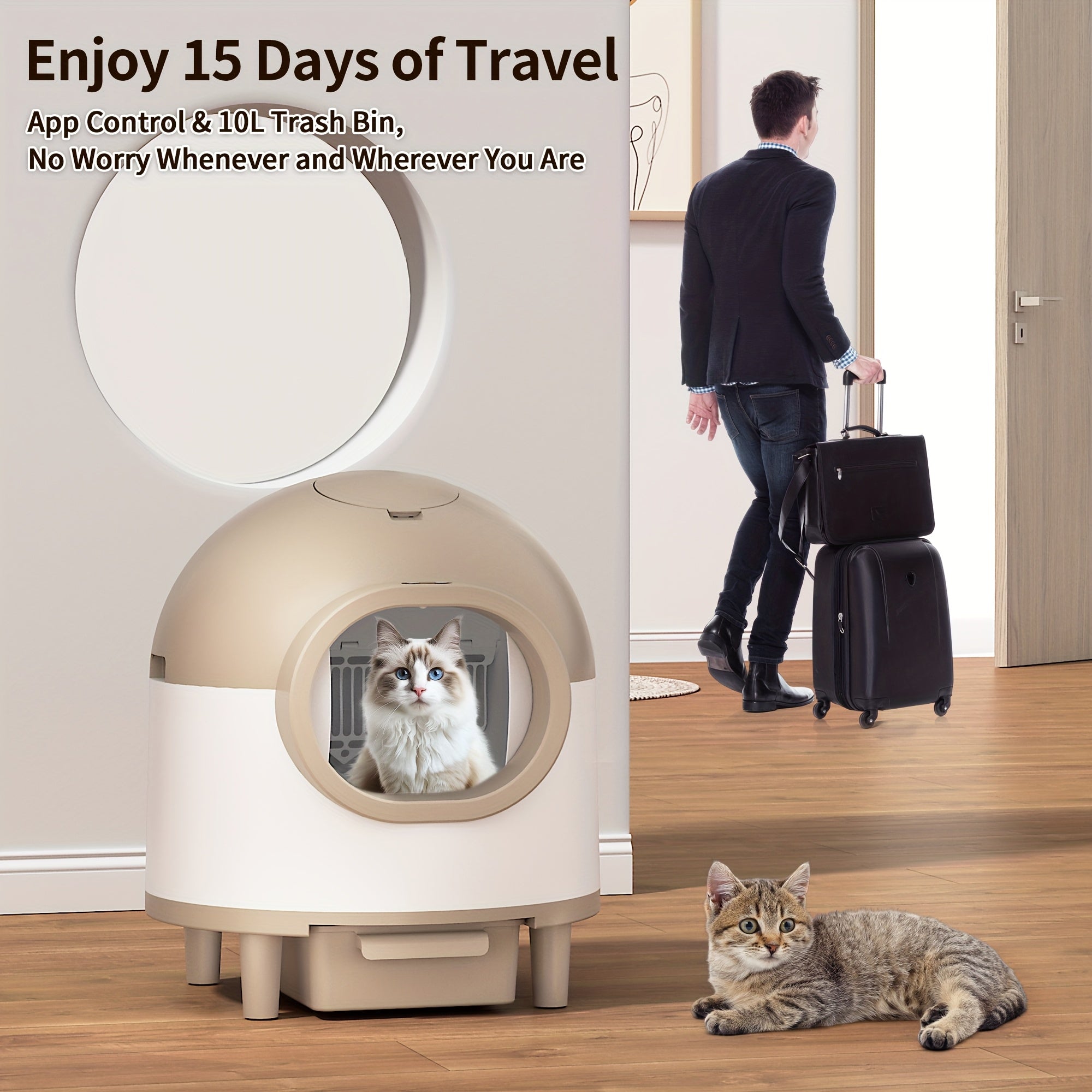 Self Cleaning Litter Box, Automatic Cat Litter Box Self Cleaning with Air Duct & Mat & Liner, 21.13gal Self Cleaning Cat Litter Box Support 2.4G\u002F5G, Anti-Pinch\u002FHealth Monitoring\u002FOdor-Removal, Self Clean Cat Litter Box, Automatic Cat Litter