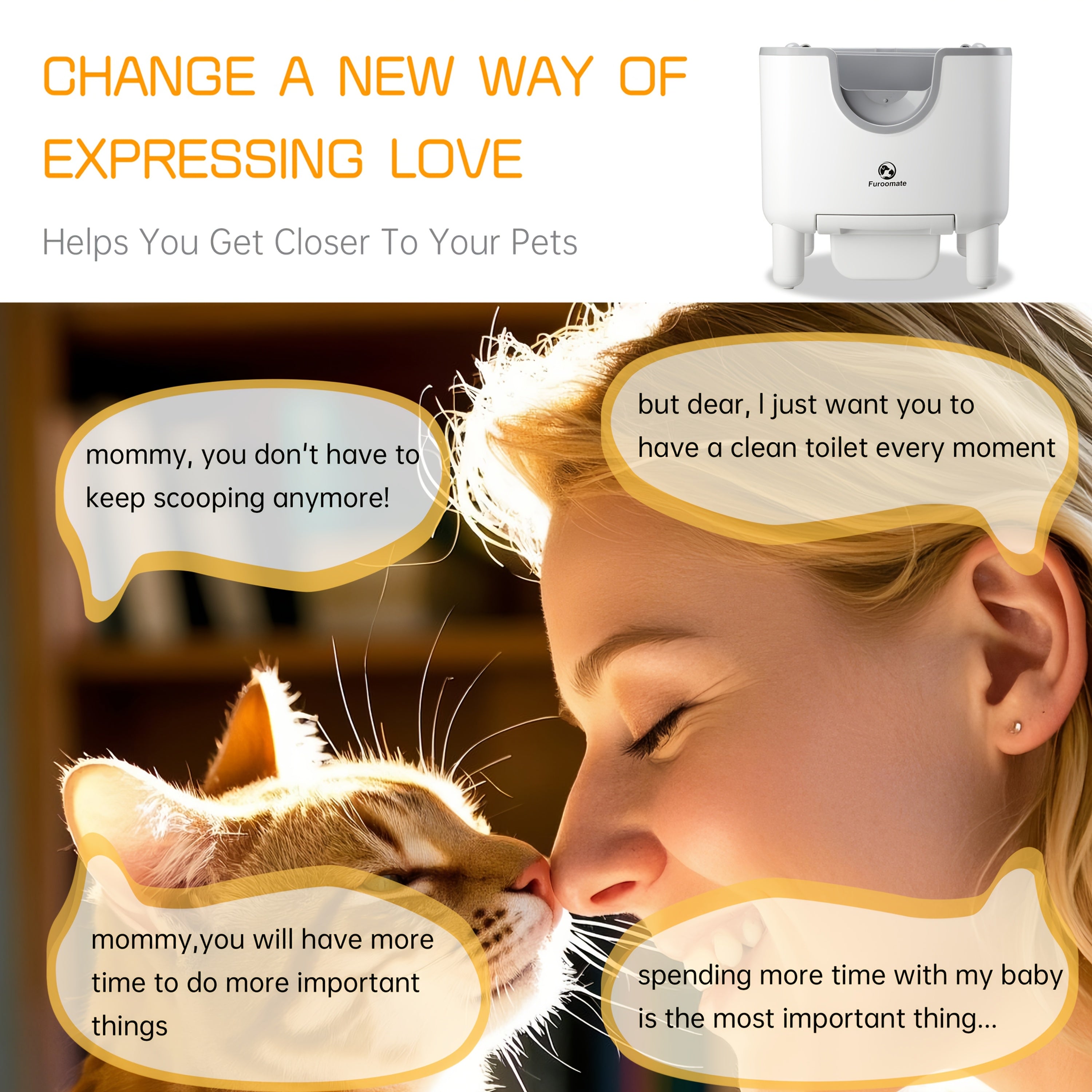 1pc Furoomate Self-Cleaning Litter Box, Open-Top Automatic Cat Litter Box, Easy Maintenance, with Built-in Safety Features And Odor Control Christmas Cat Toys for Indoor Cats