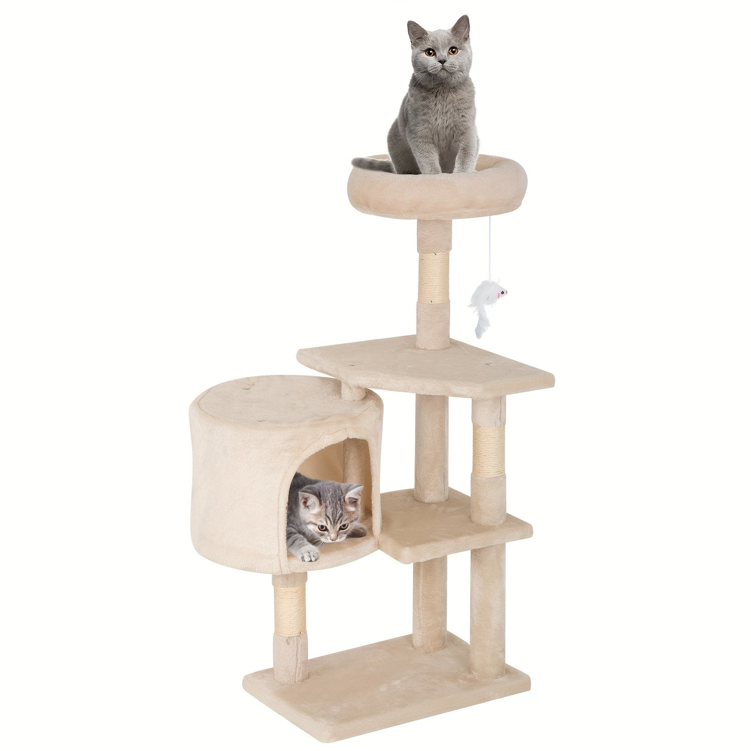 Cat Tree 36 inch Tall Scratching Toy Activity Centre Cat Tower Cat Condo Multi-Level Furniture Scratching Posts for Indoor Cats