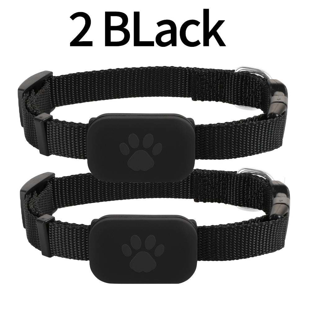 2pcs Solid Color Small Pet Wireless Positioning Intelligent Tracker Collar - Adjustable Size, Nylon Material, Elastic Fit, Pet Dog And Cat Anti Loss Alarm Sensor - Ideal Choice For Training And Walking