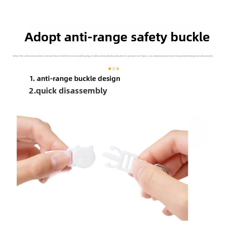 2025 GPS Tracker Compatible Cat Anti-Loss Collar with Anti-Suffocation Safety Lock, 3 Colors (White\u002F\u002FPink) - Adjustable Anti-Range Buckle & Bell-Free Design, Built-In Locator Slot for Microchipped Kittens & Cats (Durable PVC Coll