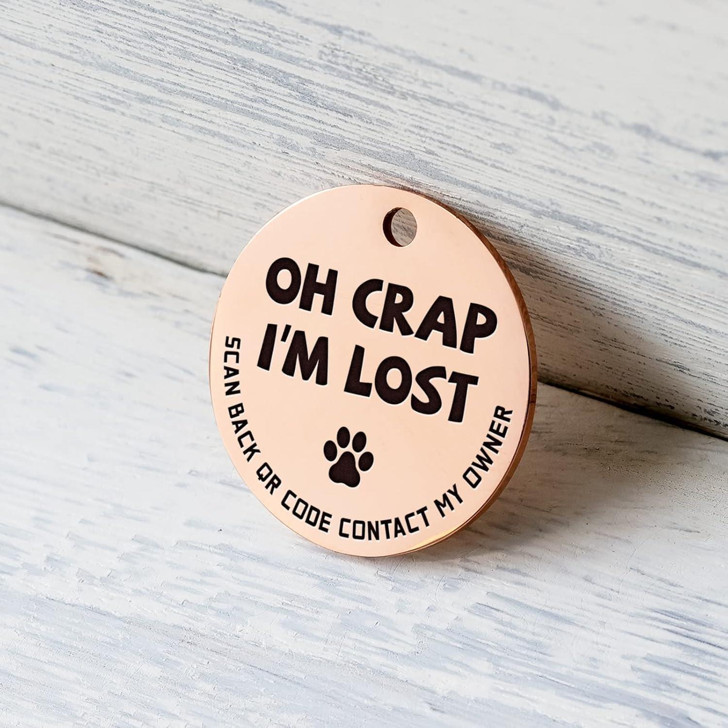 MYLUCKYTAG Stainless Steel QR Code Cat Tags - Online Profile, Scan QR for Instant Pet Location Alerts, Dog Tag, Animal Tracking, Sleek Design, Modern Pet Accessory, Highquality Metal, Rustresistant Material, Smart Pet Collar