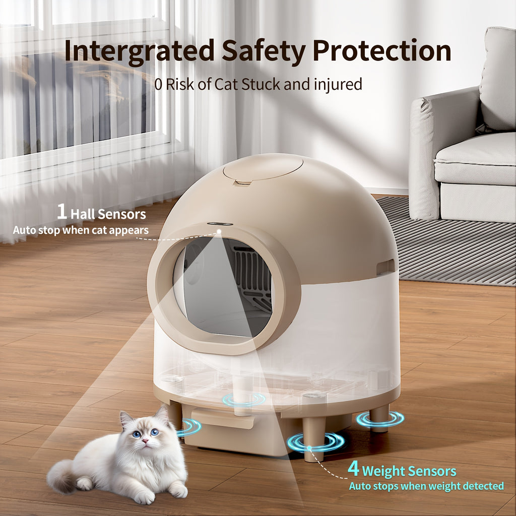 Self Cleaning Litter Box, Automatic Cat Litter Box Self Cleaning with Air Duct & Mat & Liner, 21.13gal Self Cleaning Cat Litter Box Support 2.4G\u002F5G, Anti-Pinch\u002FHealth Monitoring\u002FOdor-Removal, Self Clean Cat Litter Box, Automatic Cat Litter