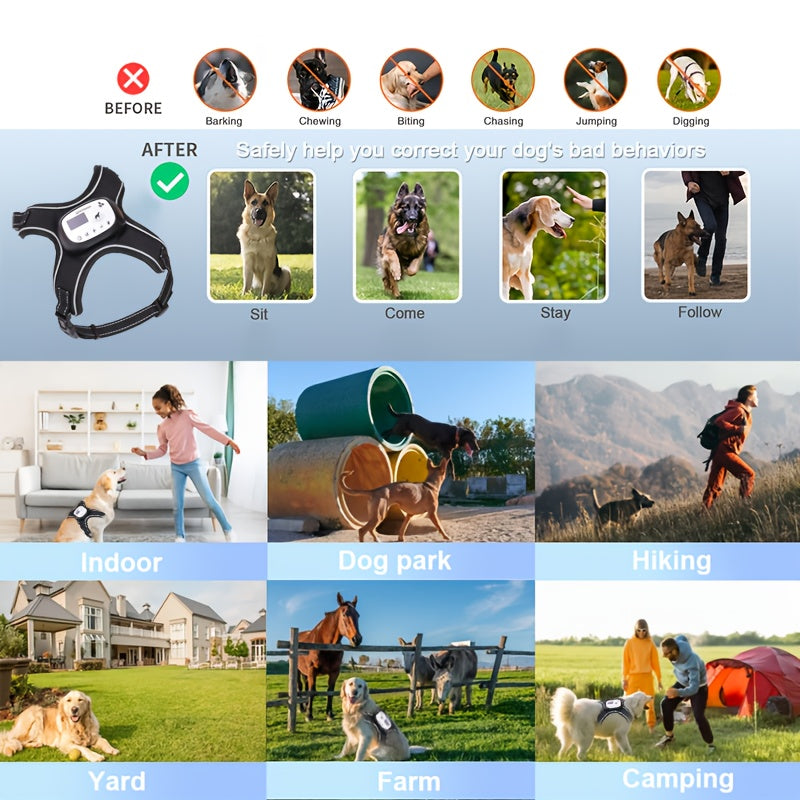 Wireless Dog Fence for 1 Dog, GPS Tracking System with Adjustable Static Shock, Beep and Vibration Modes, Suitable for Small, Medium, and Large Dogs, 10-45 lbs, Collar Included