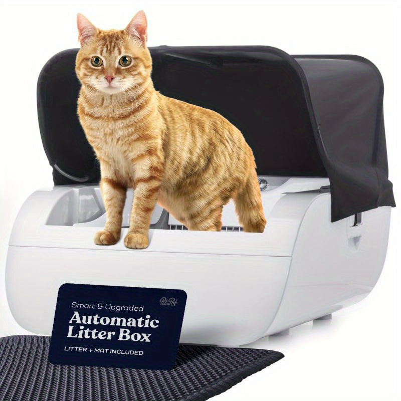 Smart Automatic Self-Cleaning Cat Litter Box with Wide Opening & App\u002F Control - Low-Maintenance Hands-Free Operation, Compatible with Clumping Litter, USA Plug (110V), Automatic Lid & Waste Disposal System for Large\u002F Cats