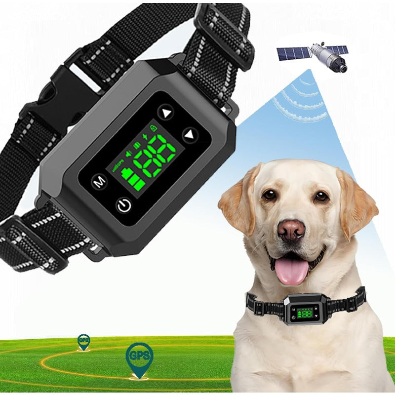 GPS Wirel Dog Fence SystemGPS Outdoor Wirel Dog Fence Radius 30999 Yards 20110 Pounds Adjustable Rechargeable LongLasting Battery Static Shock + Vibration