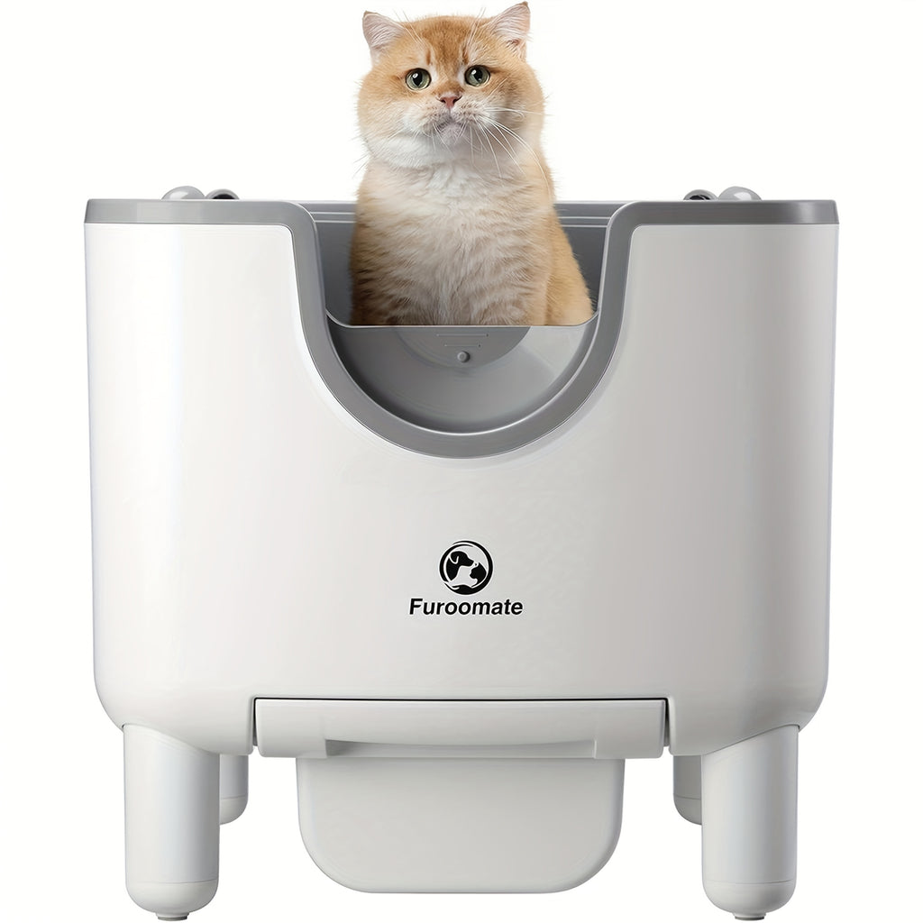 1pc Furoomate Self-Cleaning Litter Box, Open-Top Automatic Cat Litter Box, Easy Maintenance, with Built-in Safety Features And Odor Control Christmas Cat Toys for Indoor Cats