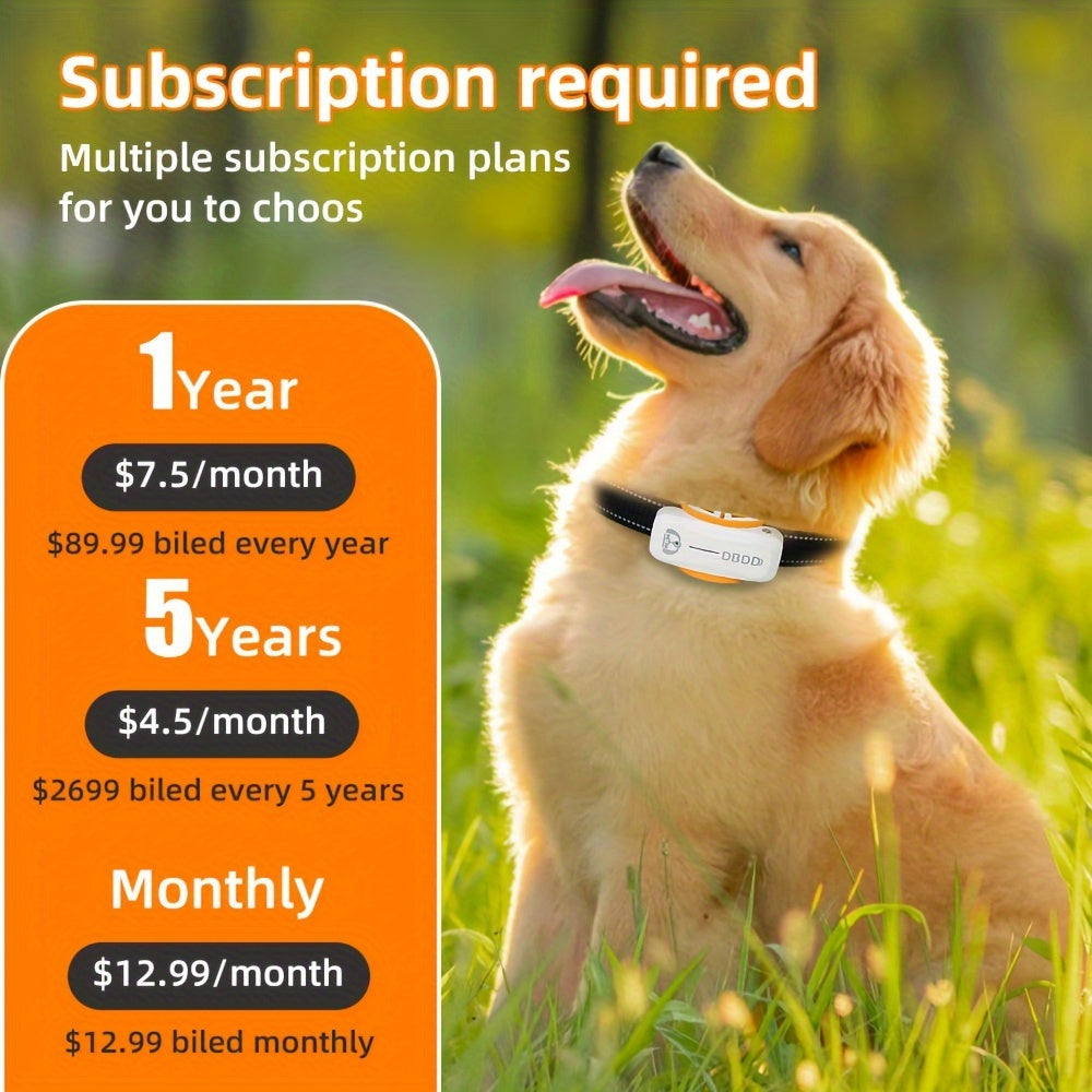 Advanced Dog Tracker 1pc Advanced Dog Tracker - Real-time Monitoring, Location Tracking, Set Range Reminder - Compatible with Android and iOS, Requires Paid Subscription