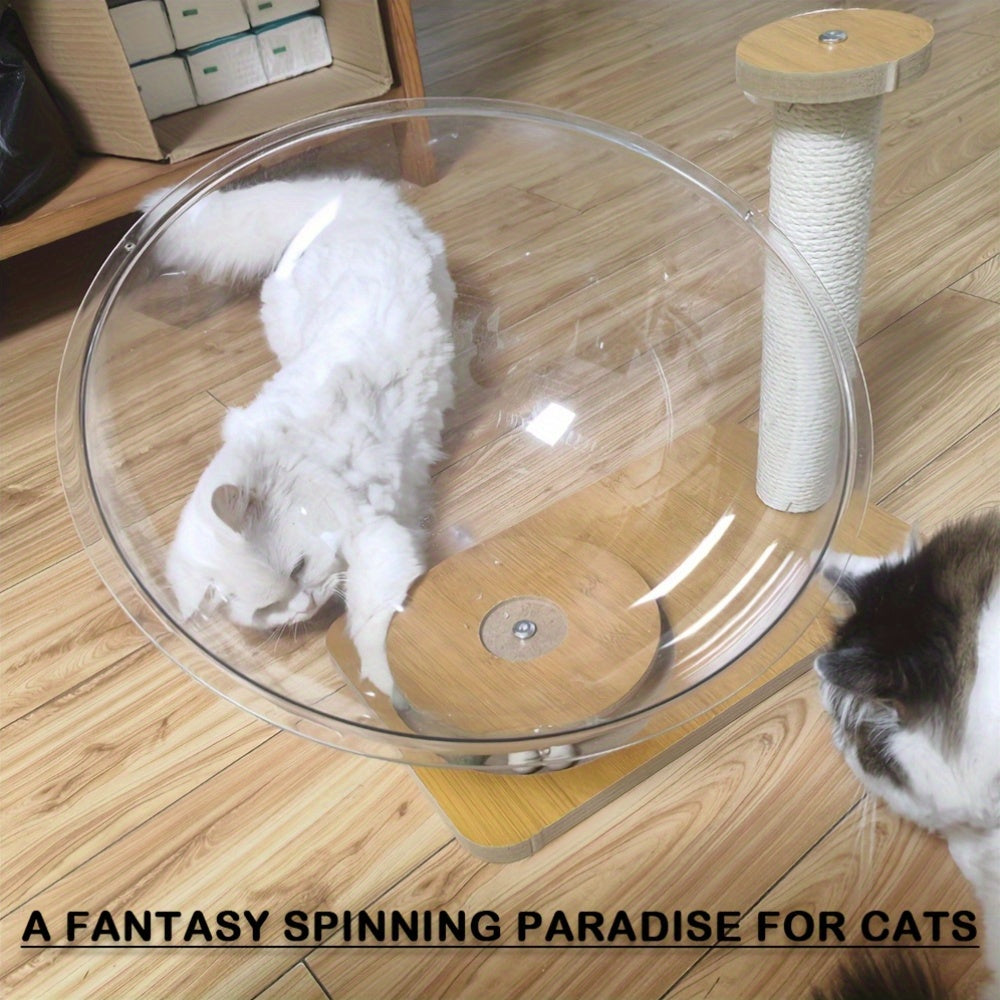 The Transparent Space Capsule Two-in-one Grinding Claws Are Not Wrong To Play, Protect The Furniture, The Cat Can Rotate With A Nudge, Open The Happy Self-hilarity Mode, With A Rail Ball Toy, Big Cats And Kittens Can Be