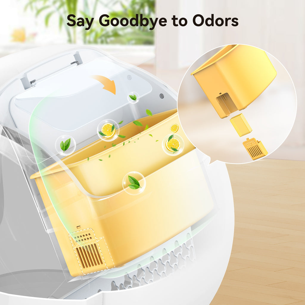 Self Cleaning Litter Box, Automatic Cat Litter Box Self Cleaning For Multiple Cats, Odor Removal Anti Pinch Kitty Litter Box, APP Control Smart Litter Box With Liners Bags, Without Battery