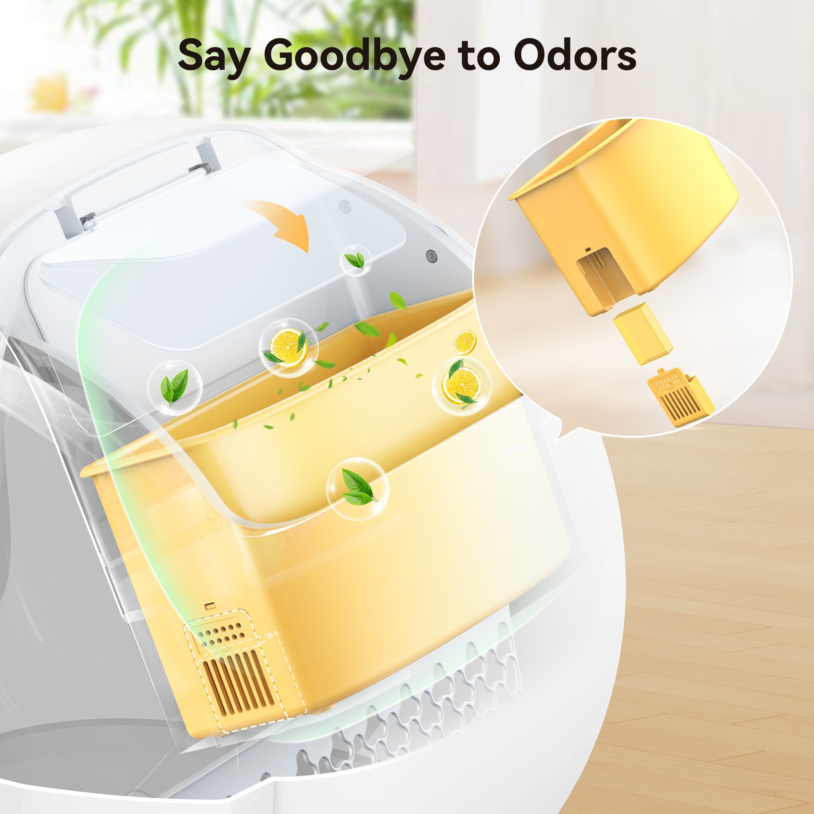 Self Cleaning Litter Box, Automatic Cat Litter Box Self Cleaning For Multiple Cats, Odor Removal Anti Pinch Kitty Litter Box, APP Control Smart Litter Box With Liners Bags, Without Battery