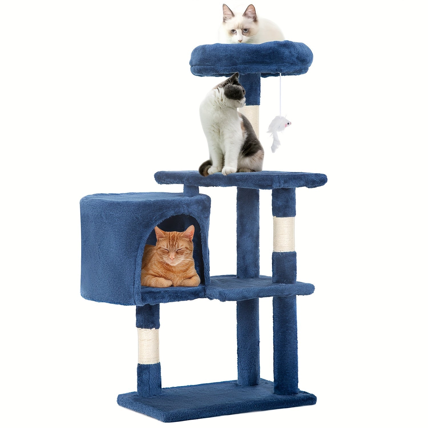 Cat Tree 36 inch Tall Scratching Toy Activity Centre Cat Tower Cat Condo Multi-Level Furniture Scratching Posts for Indoor Cats