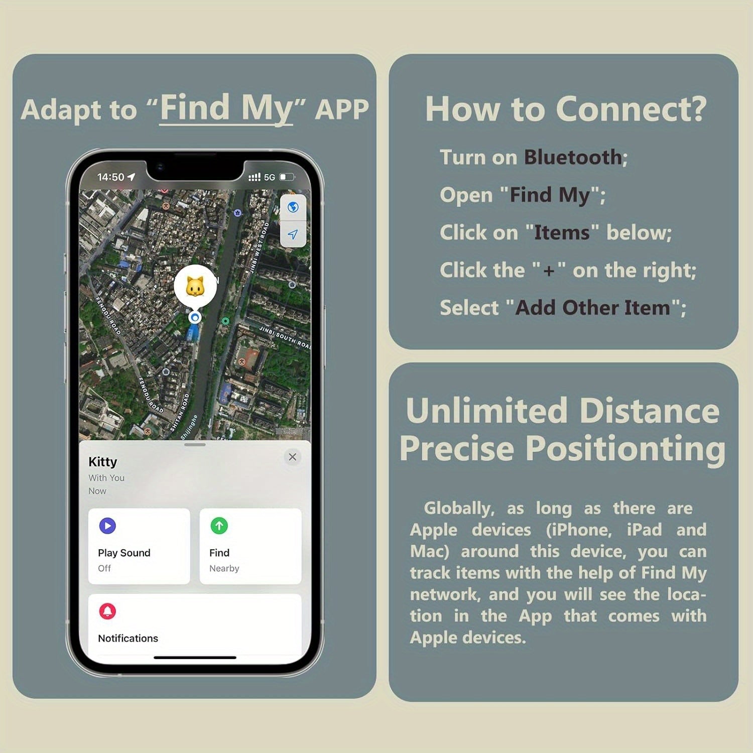 Pet Collar With Tracker And Adjustable Strap, Mini Tracker For Pets, Intelligent Pet Tracker Position Tracking Collar, Suitable For Any Collar Worldwide, No Additional Fees, Find Tags