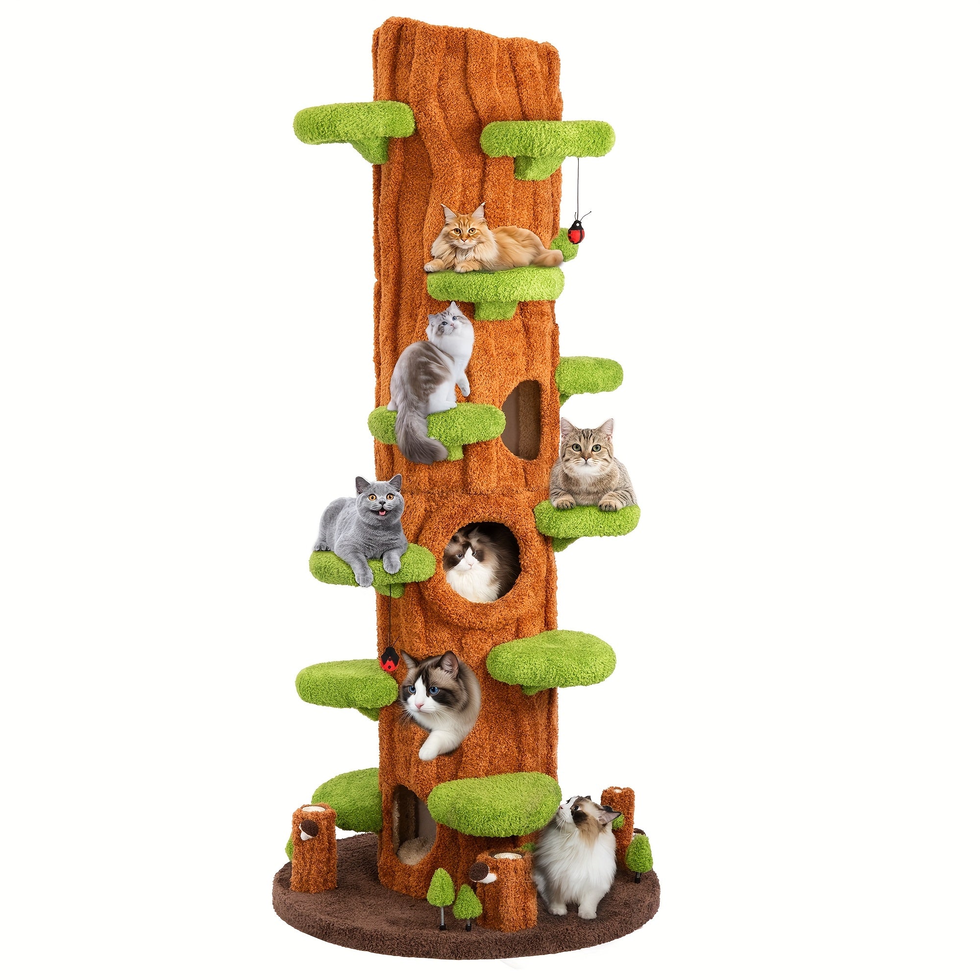 Oversized Luxury Cat Tree Tower for Multi-Cat Households - Tall Sturdy Design with Plush Platforms, Scratching Boards, Cat Condo & Top Perch - Durable Upholstered Cat Furniture for All Sizes