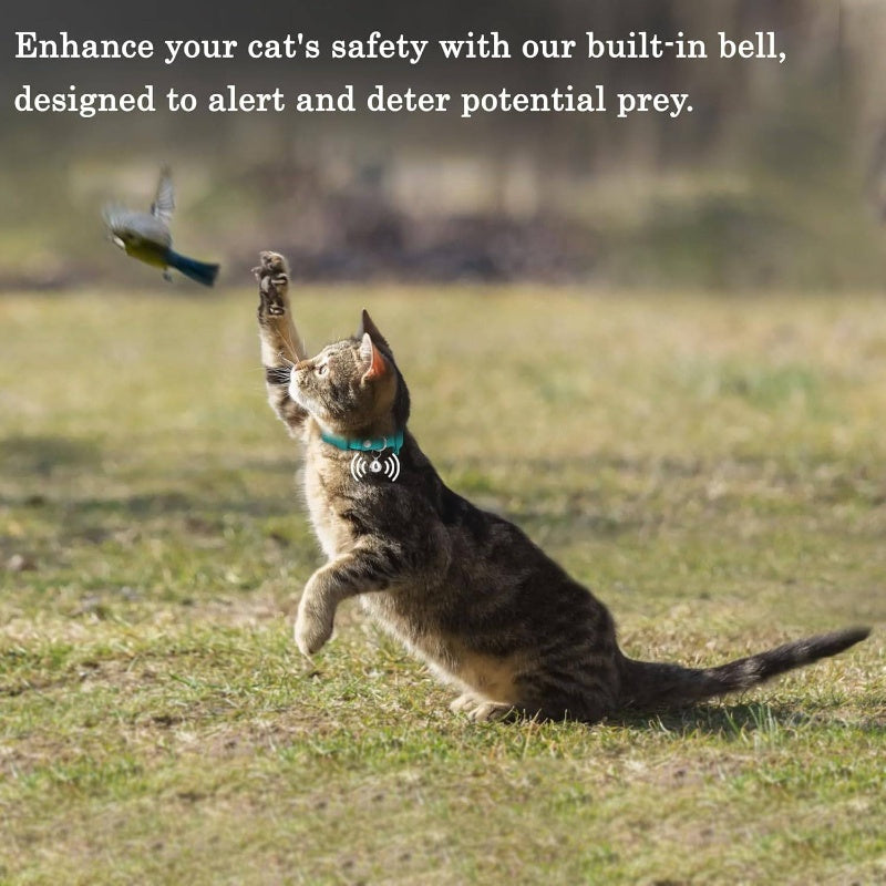 Adjustable Cat Collar with AirTag Holder - Durable, Non-Breakaway Elastic Strap, Metal Bell, Multiple Colors for Indoor\u002FOutdoor Use, Perfect for Pet Owners, Indoor Pet Collar | Stylish Pet Collar | Adjustable Pet Collar