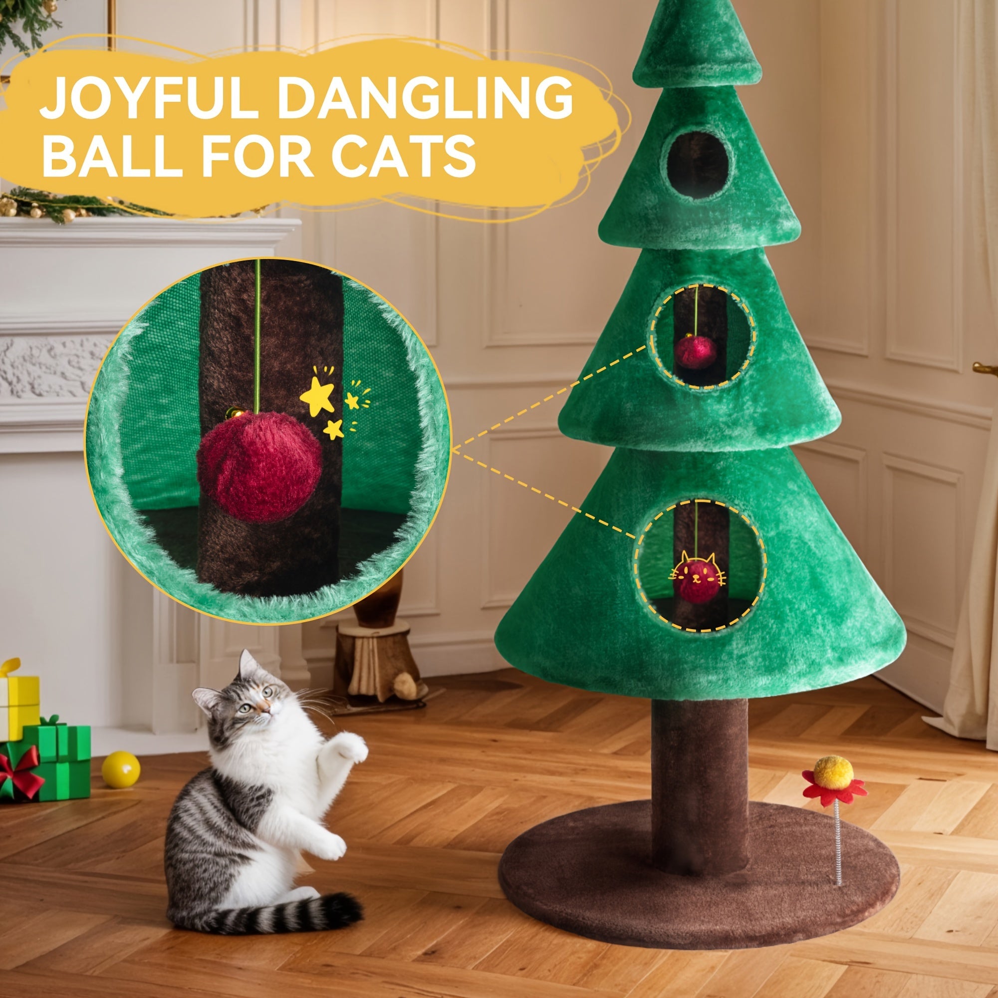 Christmas Cat Tree Tower HOOMIC 63\