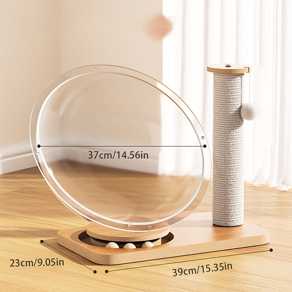 The Transparent Space Capsule Two-in-one Grinding Claws Are Not Wrong To Play, Protect The Furniture, The Cat Can Rotate With A Nudge, Open The Happy Self-hilarity Mode, With A Rail Ball Toy, Big Cats And Kittens Can Be