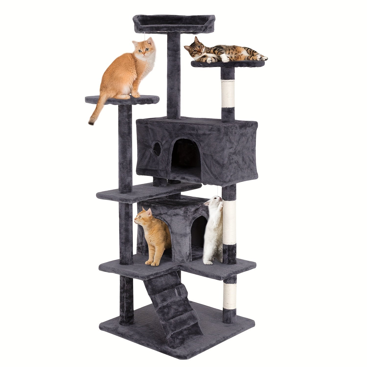 70\u002F54'' Cat Tree, Large Cat Tower Beautiful Perfect Gift for Cats, Multi-Level Furniture Activity Center with Scratching Post Stand House Apartment Fun Toy Kitten Pet Playhouse, Easy to Assemble, Gift