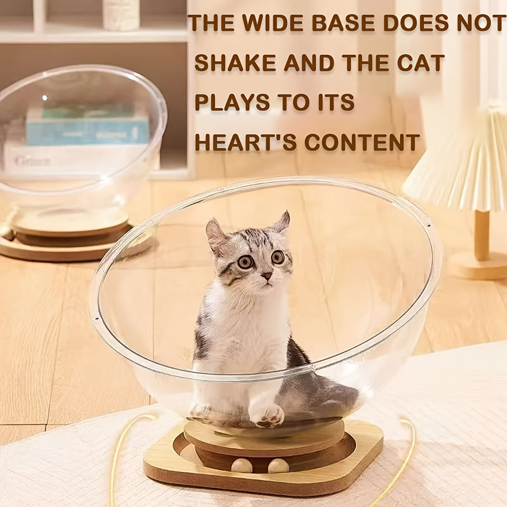 The Transparent Space Capsule Two-in-one Grinding Claws Are Not Wrong To Play, Protect The Furniture, The Cat Can Rotate With A Nudge, Open The Happy Self-hilarity Mode, With A Rail Ball Toy, Big Cats And Kittens Can Be