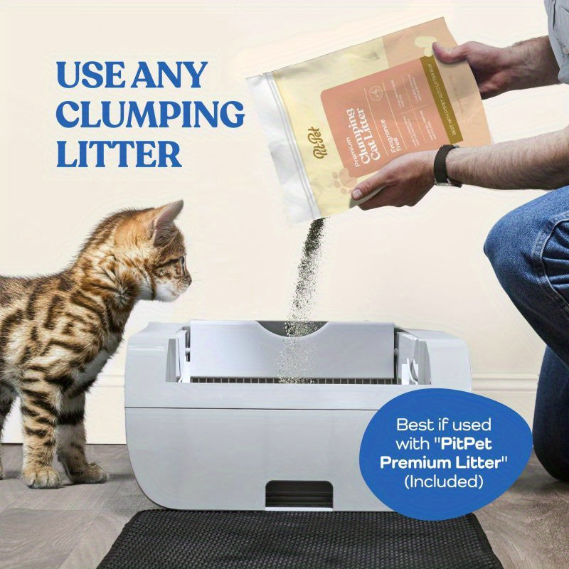 Smart Automatic Self-Cleaning Cat Litter Box with Wide Opening & App\u002F Control - Low-Maintenance Hands-Free Operation, Compatible with Clumping Litter, USA Plug (110V), Automatic Lid & Waste Disposal System for Large\u002F Cats
