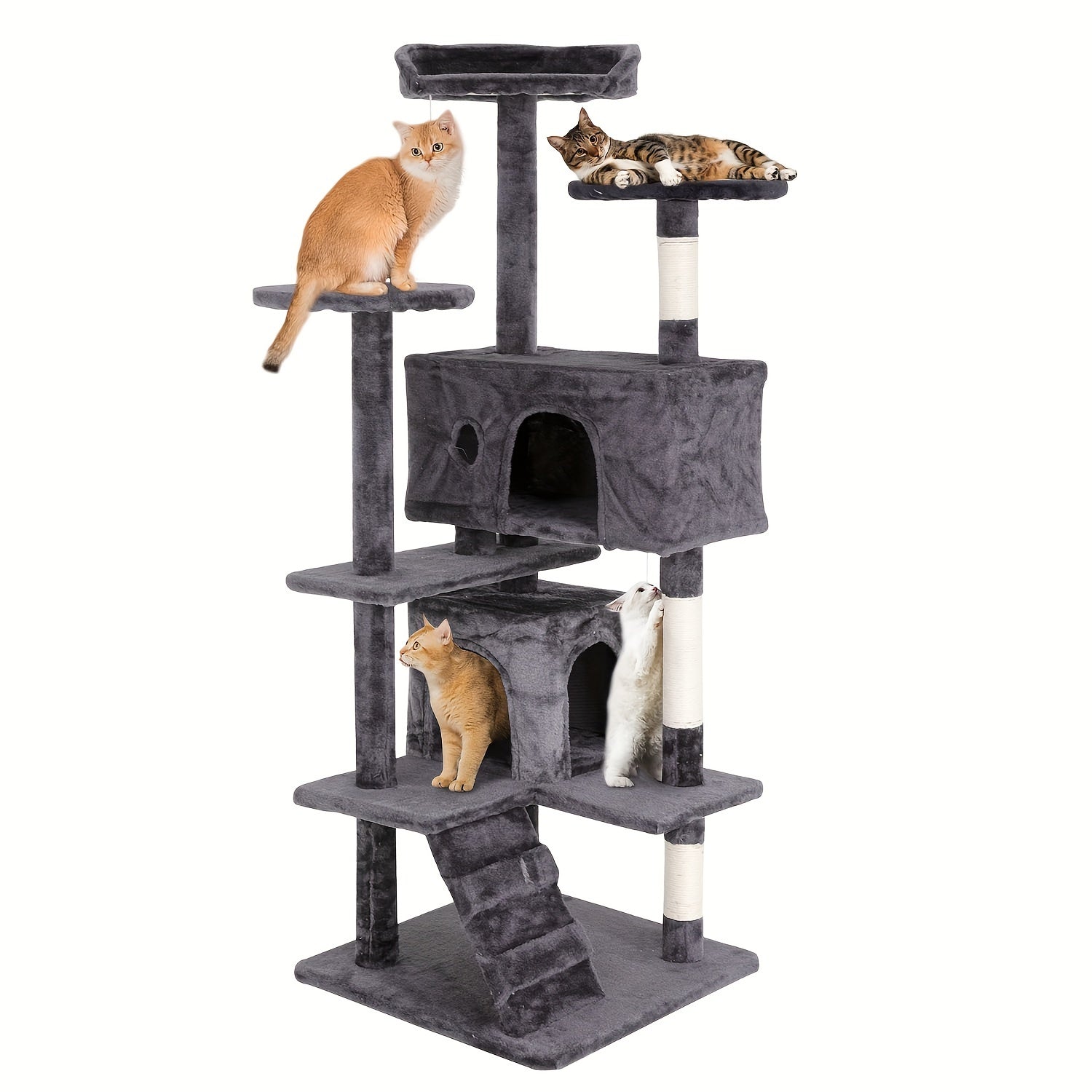 70\u002F54'' Cat Tree, Large Cat Tower Beautiful Perfect Gift for Cats, Multi-Level Furniture Activity Center with Scratching Post Stand House Apartment Fun Toy Kitten Pet Playhouse, Easy to Assemble, Gift