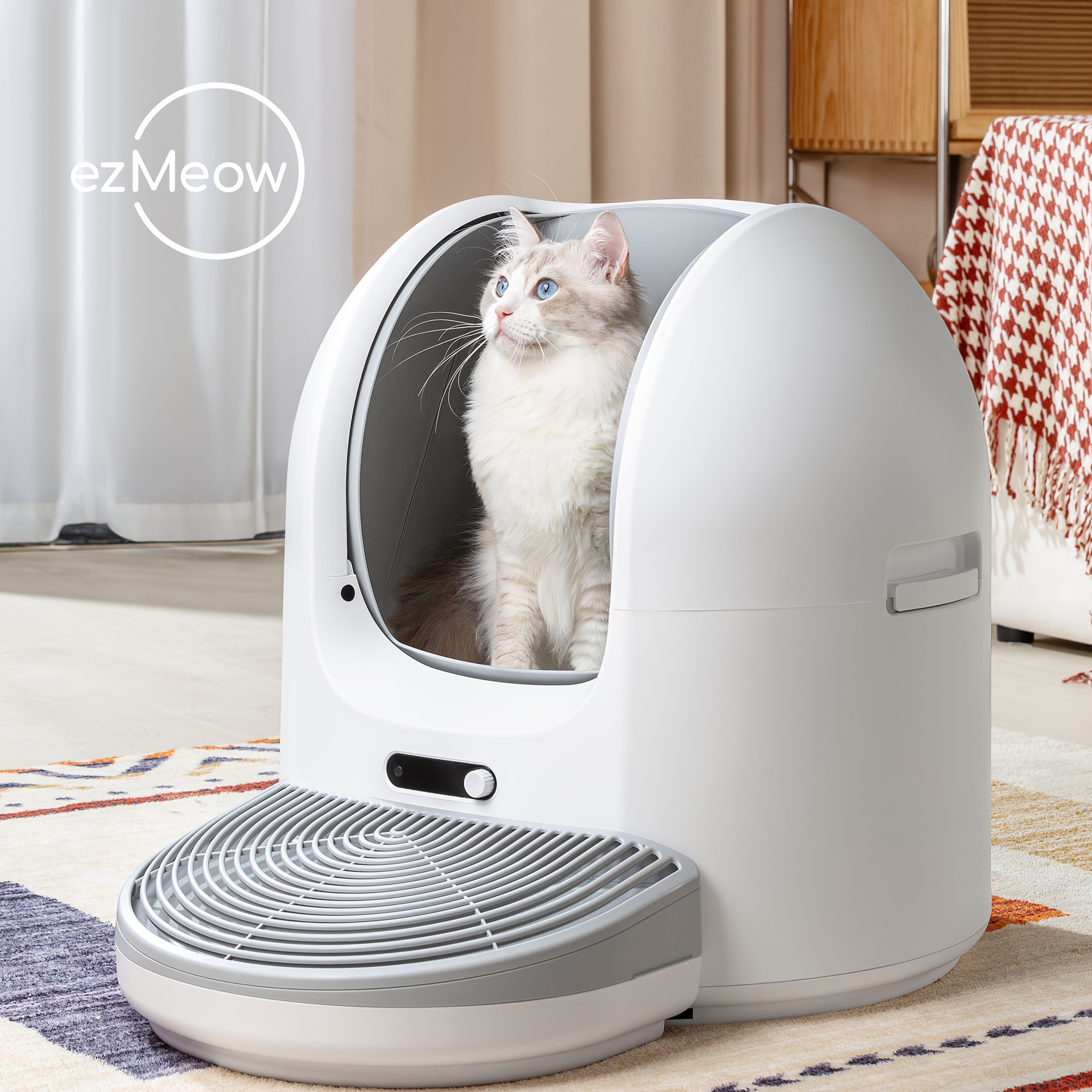 Automatic Cleaning Cat Litter Box, Smart Cat Litter Box, Electric Cat Litter Box. Includes Cat Litter Mat And Garbage Bag, Gravity Sensor for Cat Safety, Suitable for 1-2 Cats, Mobile Phone Control, Deodorizing And Cleaning, Easy to Clean