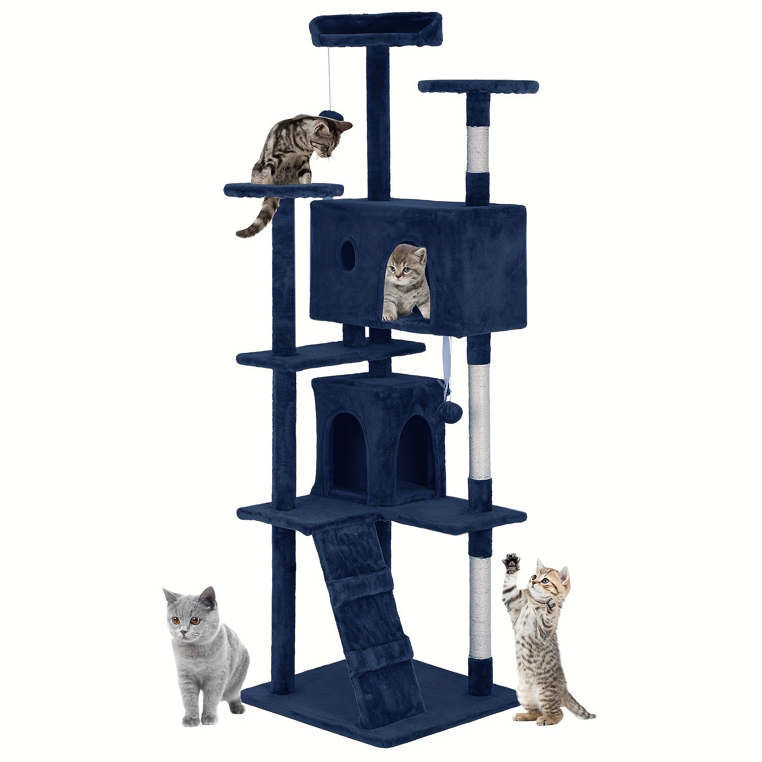 70\u002F54'' Cat Tree, Large Cat Tower Beautiful Perfect Gift for Cats, Multi-Level Furniture Activity Center with Scratching Post Stand House Apartment Fun Toy Kitten Pet Playhouse, Easy to Assemble, Gift