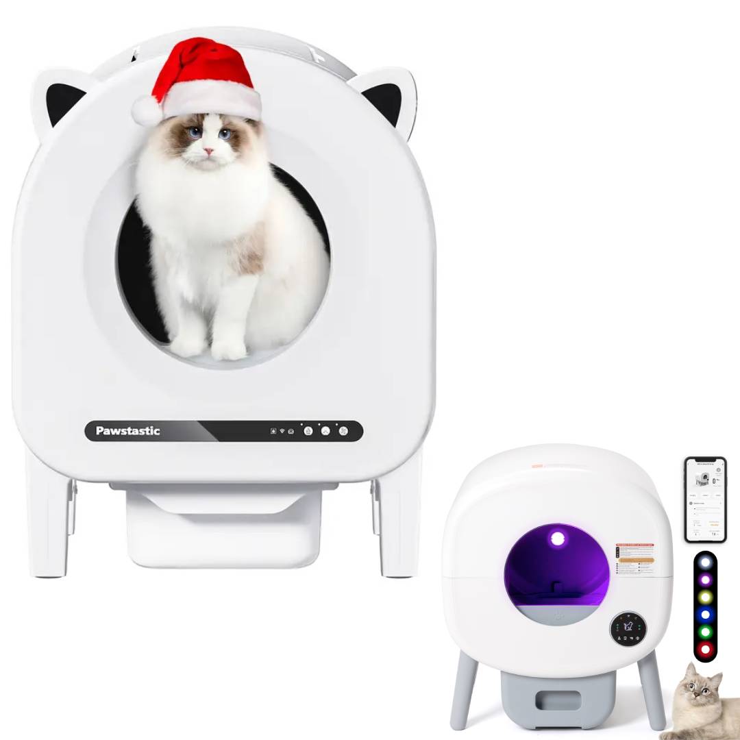 Self-Cleaning Cat Litter Box - Extra Large Automatic Litter Box for Multiple Cats with Mat - Odorless Waste Disposal Cat Litter Robot with App Control and Ambient Lights, Self Cleaning Litter Boxes for Cats, Pet Hygiene Solution, Smart Pet Product
