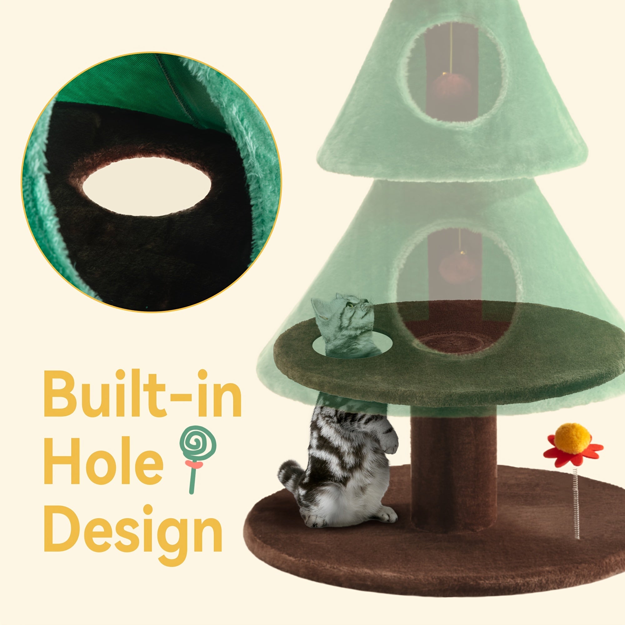 Christmas Cat Tree Tower HOOMIC 63\