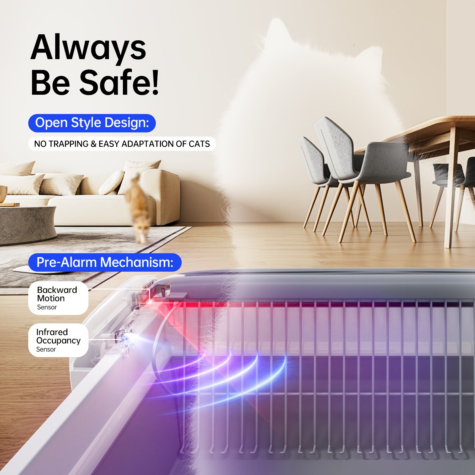 MagicScoop Self-Cleaning Litter Box, Automatic Cat Litter Box, Robot Open Top Litter Box, Scooper Free with Smart App Control, Anti-Pinch, Odor Free Waste Disposal, Spacious for Multiple Cats, Self Cleaning Litter Box for Cats, Cat Litter Box Self Cleanin