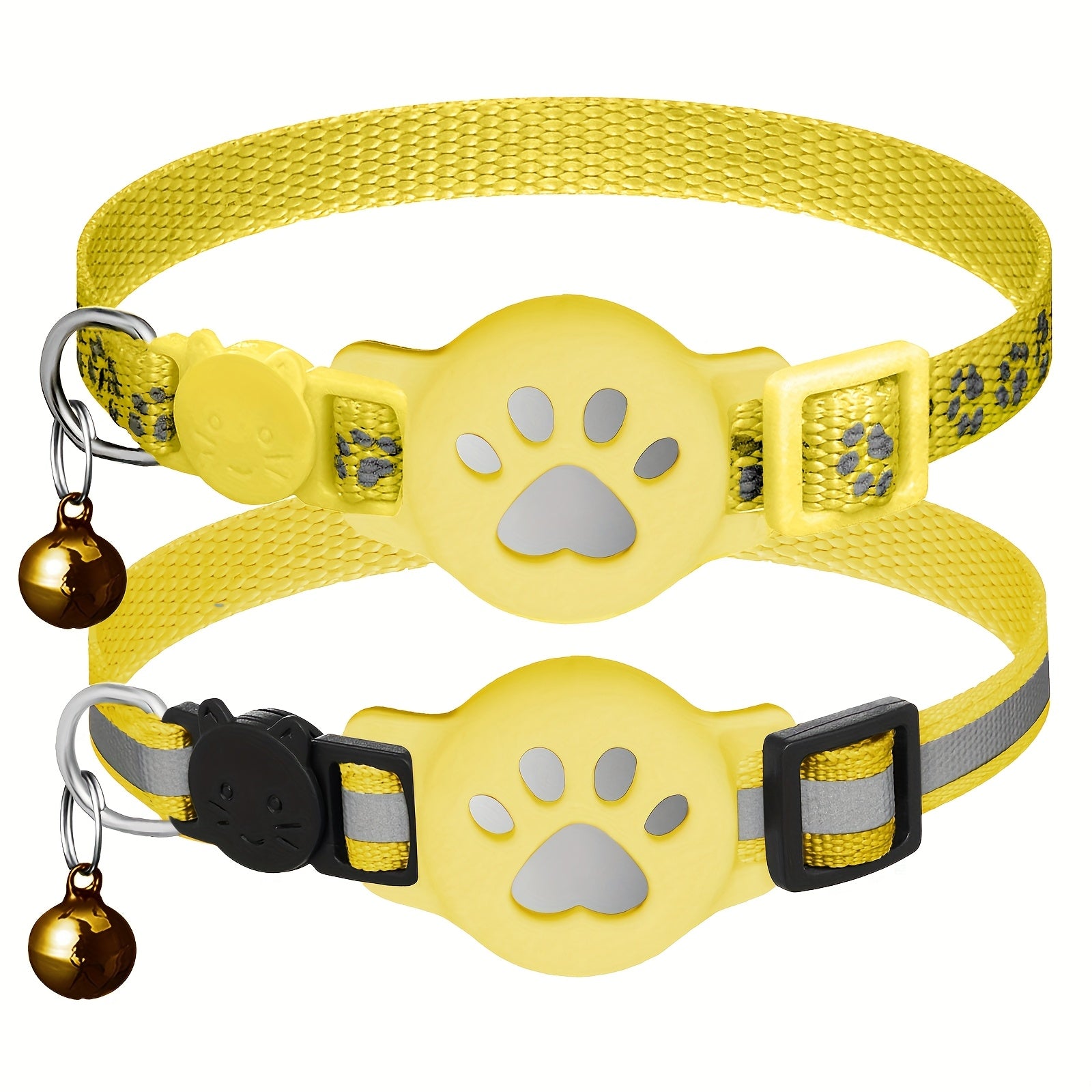 2 Pack For Airtag Cat Collar Breakaway With Bell, Reflective Kitten Collar With Airtag Holder, Adjustable 7-12In, Safety Buckle For Girl Boy Cats, Pet Supplies, Accessories, Gift, Without Battery
