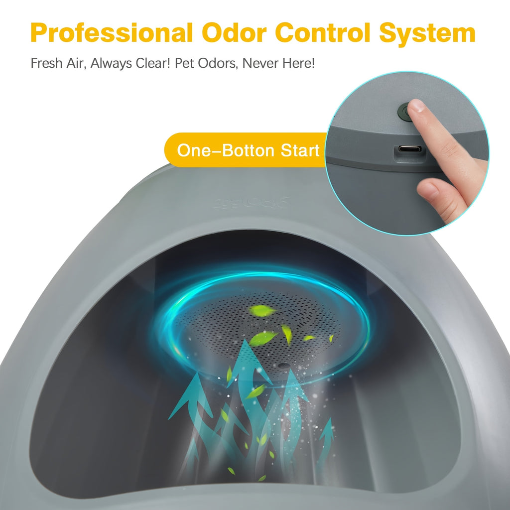 Smart Self-Cleaning Litter Box Smart Self-Cleaning Litter Box with Plant Decor | Premium Litter Box Furniture with Odor Removal System