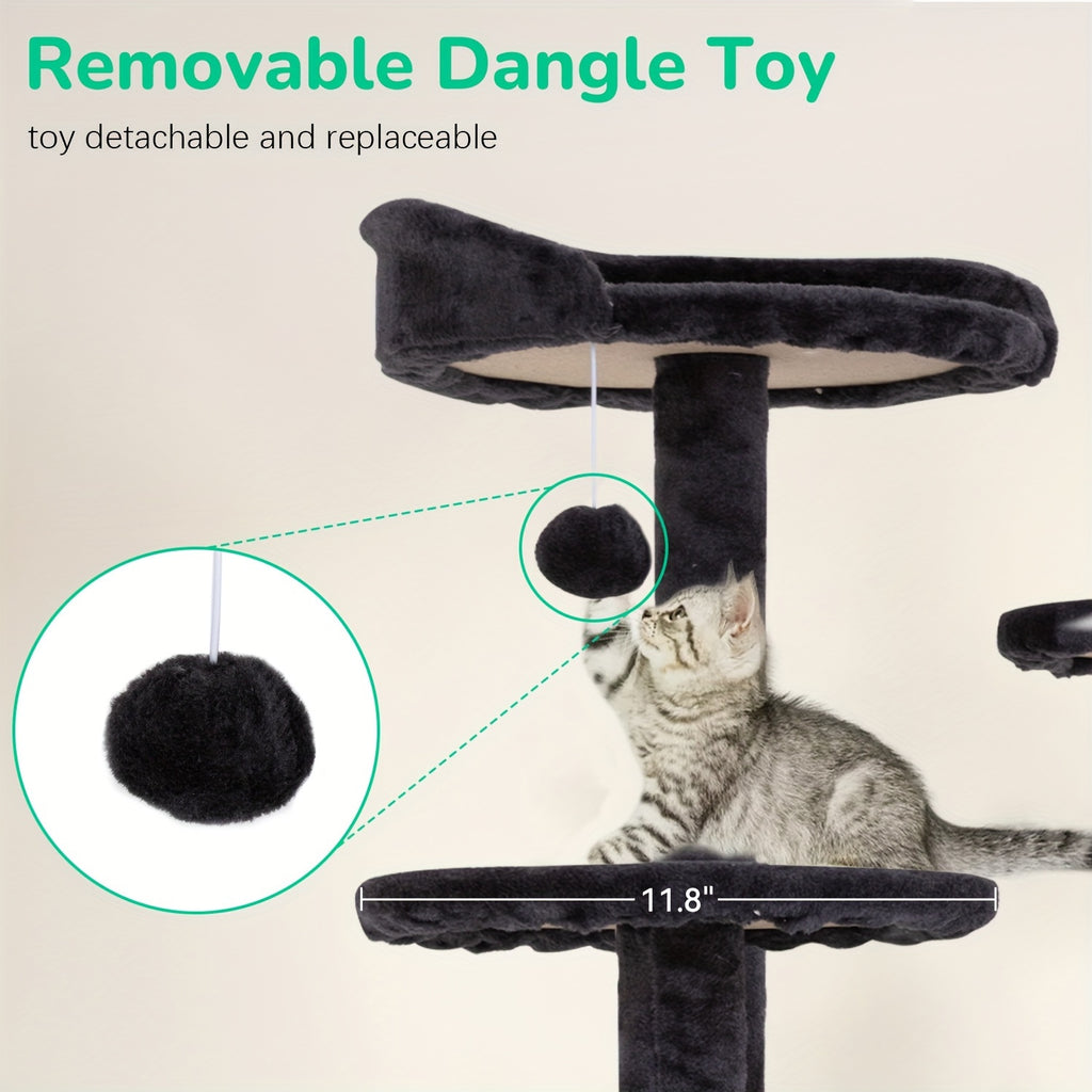 70\u002F54'' Cat Tree, Large Cat Tower Beautiful Perfect Gift for Cats, Multi-Level Furniture Activity Center with Scratching Post Stand House Apartment Fun Toy Kitten Pet Playhouse, Easy to Assemble, Gift