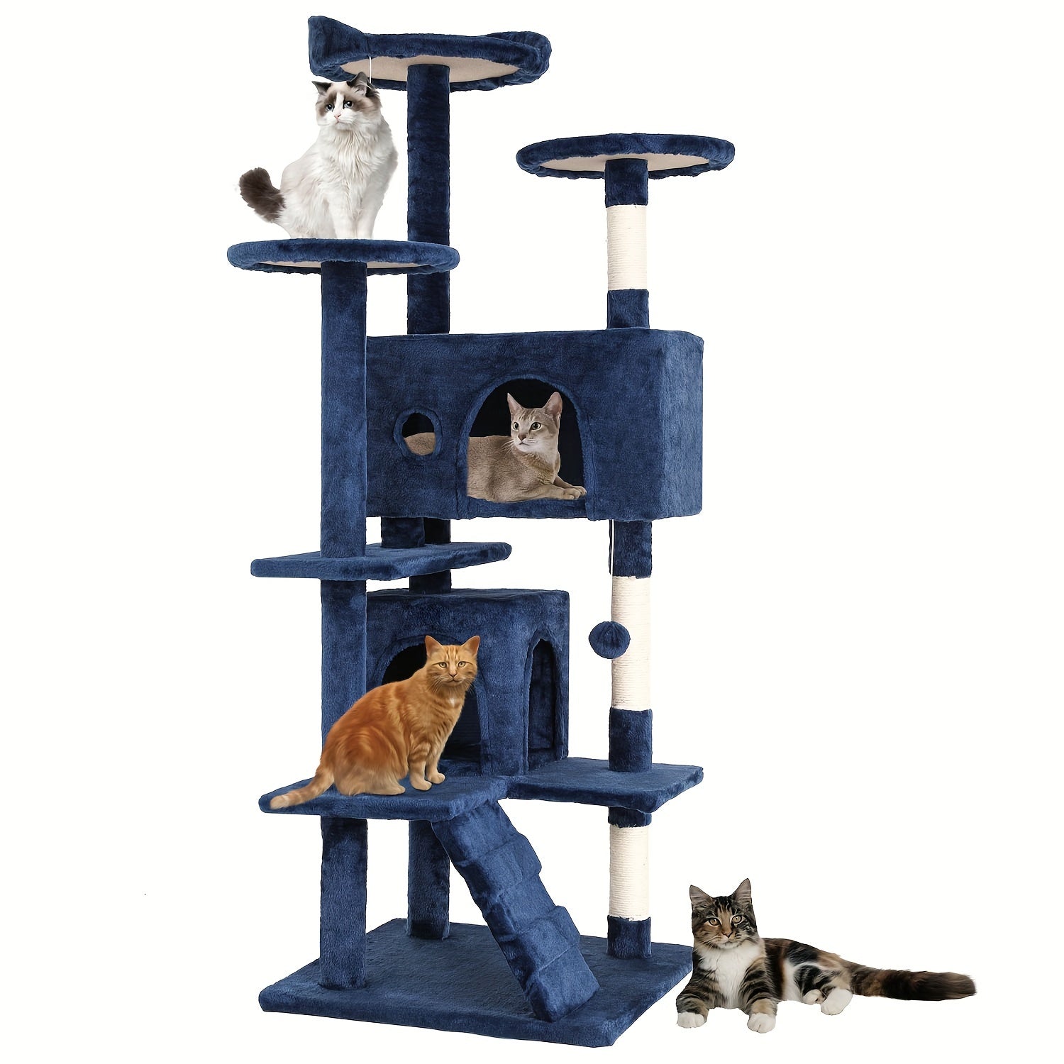 70\u002F54'' Cat Tree, Large Cat Tower Beautiful Perfect Gift for Cats, Multi-Level Furniture Activity Center with Scratching Post Stand House Apartment Fun Toy Kitten Pet Playhouse, Easy to Assemble, Gift
