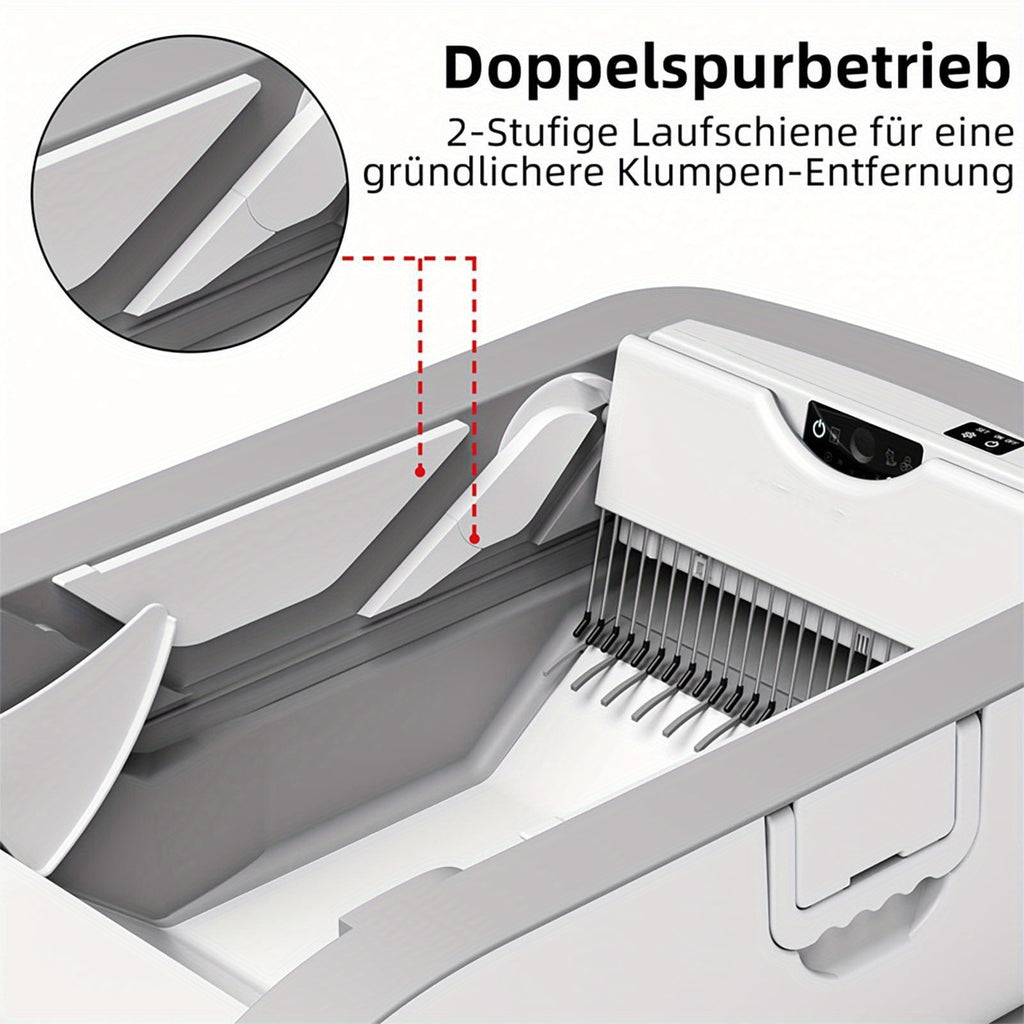Smart Automatic Self-Cleaning Cat Litter Box with Wide Opening & App\u002F Control - Low-Maintenance Hands-Free Operation, Compatible with Clumping Litter, USA Plug (110V), Automatic Lid & Waste Disposal System for Large\u002F Cats