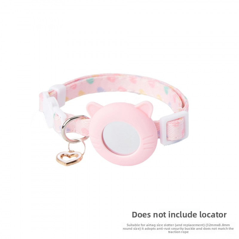 2025 GPS Tracker Compatible Cat Anti-Loss Collar with Anti-Suffocation Safety Lock, 3 Colors (White\u002F\u002FPink) - Adjustable Anti-Range Buckle & Bell-Free Design, Built-In Locator Slot for Microchipped Kittens & Cats (Durable PVC Coll