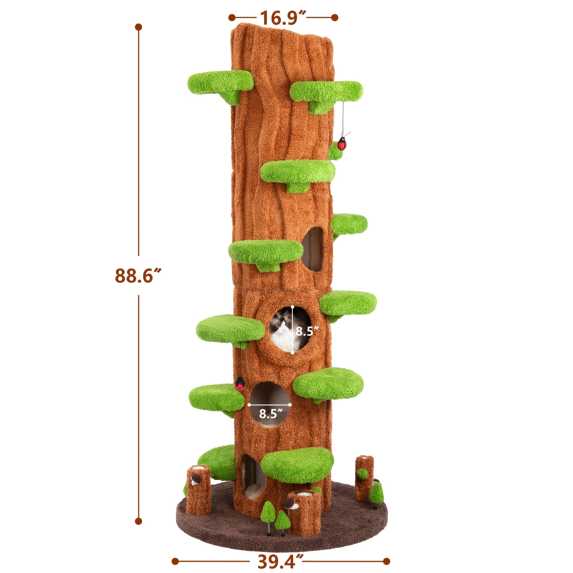 Oversized Luxury Cat Tree Tower for Multi-Cat Households - Tall Sturdy Design with Plush Platforms, Scratching Boards, Cat Condo & Top Perch - Durable Upholstered Cat Furniture for All Sizes