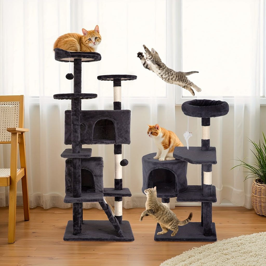 70\u002F54'' Cat Tree, Large Cat Tower Beautiful Perfect Gift for Cats, Multi-Level Furniture Activity Center with Scratching Post Stand House Apartment Fun Toy Kitten Pet Playhouse, Easy to Assemble, Gift