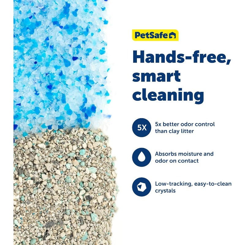 Self-Cleaning Automatic Litter Box with Crystal Pro Legacy - Top-Entry Motion-Sensing Cat Litter Box, Automatic Cleaning System with Health Tracker & Disposable Crystal Tray - Odor-Free Hygienic Waste Disposal, Low-Tracking