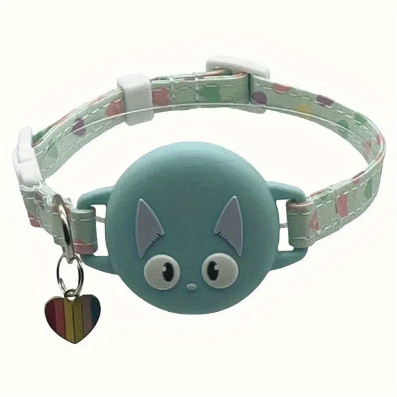 1pc Cat AirTag Collar with Protective Cover - Anti-Suffocation Luminous Anti-Lost GPS Tracker, Real-Time Location Monitoring, Compatible with iPhone App & AirTag for Indoor\u002FOutdoor Pet Safety, Feline-Friendly Design (Synthetic -like Material)