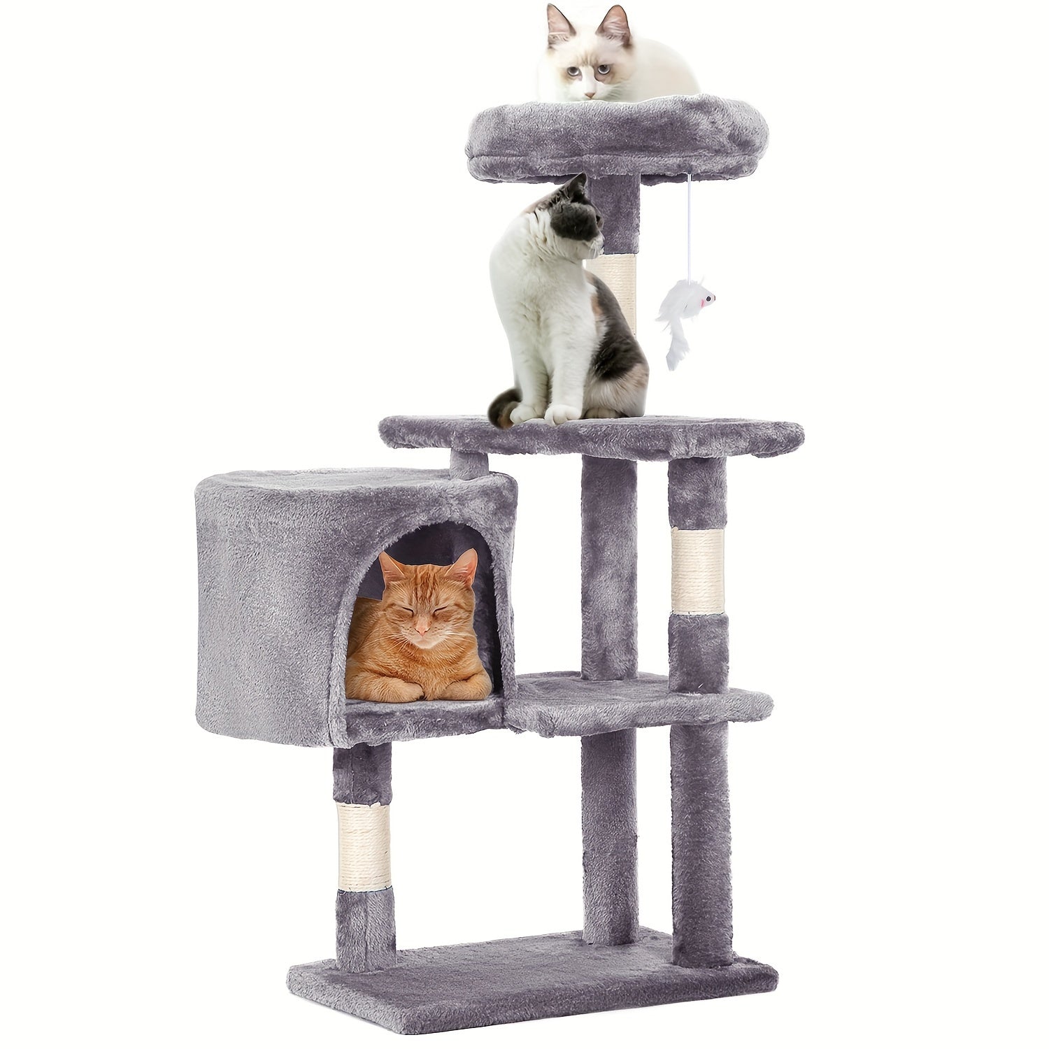 Cat Tree 36 inch Tall Scratching Toy Activity Centre Cat Tower Cat Condo Multi-Level Furniture Scratching Posts for Indoor Cats
