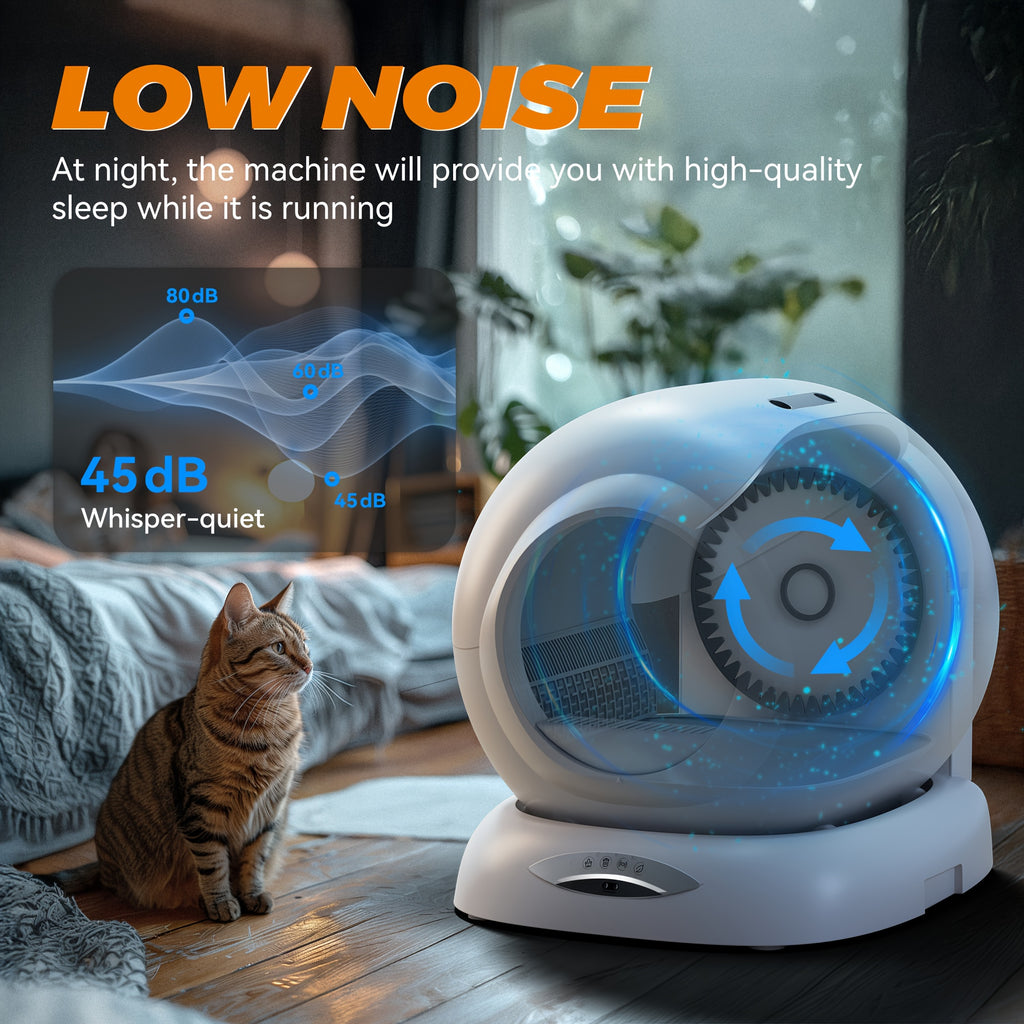 Self Cleaning Litter Box, 17.17gal Large Capacity Automatic Cat Litter Box Self Cleaning for Multiple Cats with APP Control, Safety Protection, Litter Robot with Deodorizer for Multiple Cats, Self Cleaning Cat Litter Box, Kitty Litter Box Self Cleaning, S