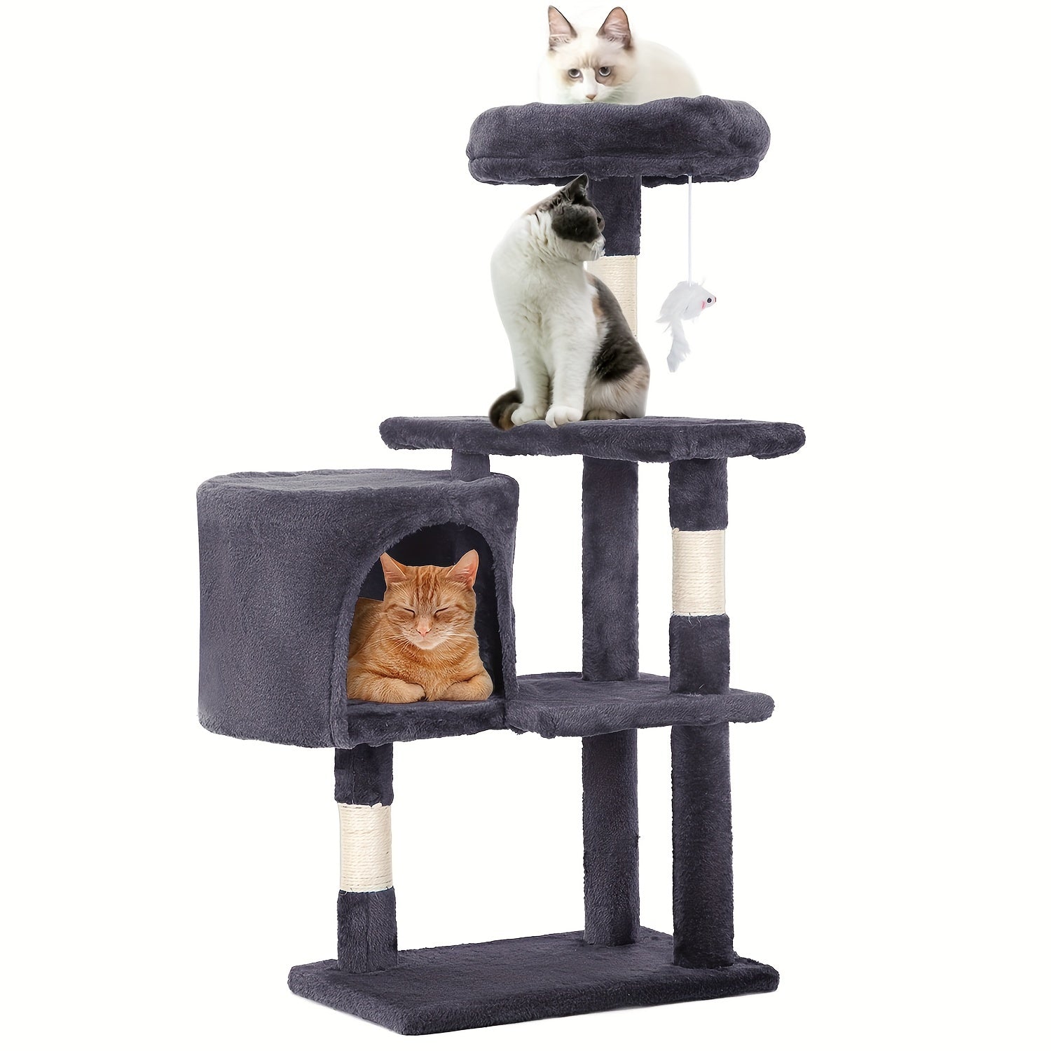Cat Tree 36 inch Tall Scratching Toy Activity Centre Cat Tower Cat Condo Multi-Level Furniture Scratching Posts for Indoor Cats