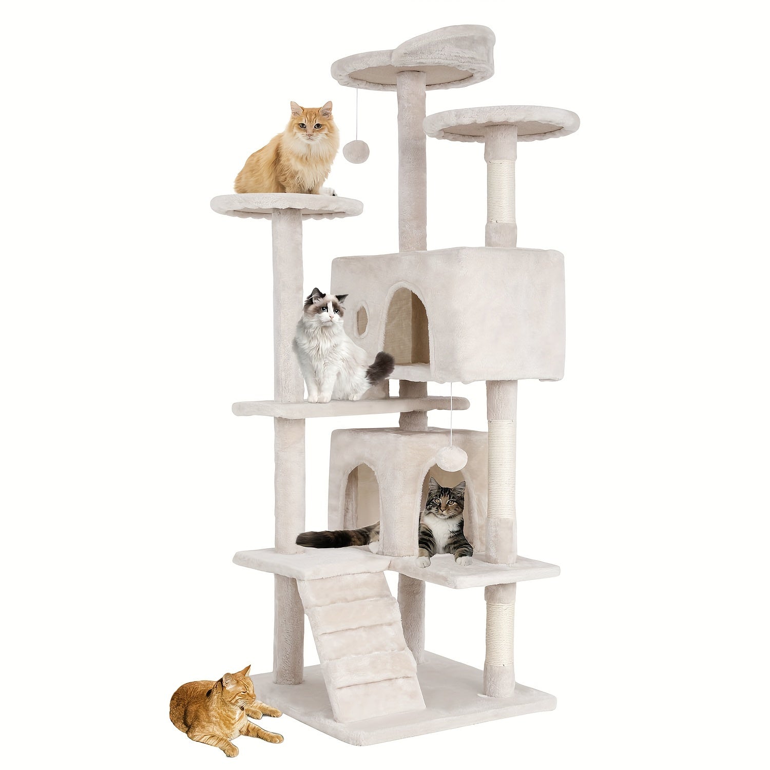 70\u002F54'' Cat Tree, Large Cat Tower Beautiful Perfect Gift for Cats, Multi-Level Furniture Activity Center with Scratching Post Stand House Apartment Fun Toy Kitten Pet Playhouse, Easy to Assemble, Gift