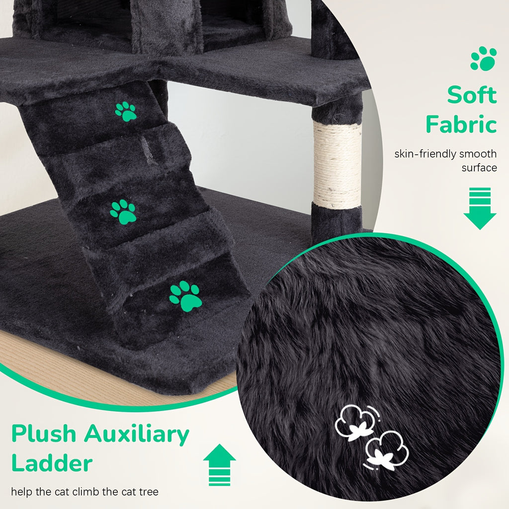 70\u002F54'' Cat Tree, Large Cat Tower Beautiful Perfect Gift for Cats, Multi-Level Furniture Activity Center with Scratching Post Stand House Apartment Fun Toy Kitten Pet Playhouse, Easy to Assemble, Gift