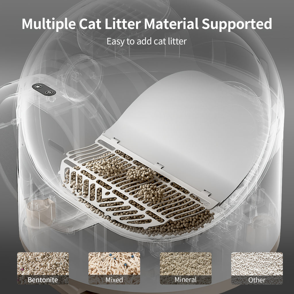 Self Cleaning Litter Box, Automatic Cat Litter Box Self Cleaning with Air Duct & Mat & Liner, 21.13gal Self Cleaning Cat Litter Box Support 2.4G\u002F5G, Anti-Pinch\u002FHealth Monitoring\u002FOdor-Removal, Self Clean Cat Litter Box, Automatic Cat Litter