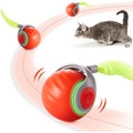 Potaroma Smart Self-Moving Cat Toy with Feather Tail - Rechargeable Interactive Robotic Rolling Ball, Two-Speed & Touch Modes, ABS\u002F Indoor Exercise Ball for Kittens & Cats, - Autonomous Hunting Play (Orange