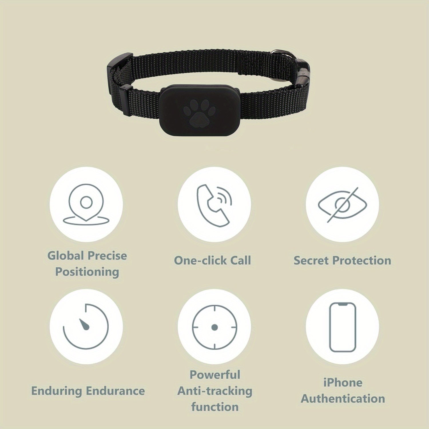 Pet Collar With Tracker And Adjustable Strap, Mini Tracker For Pets, Intelligent Pet Tracker Position Tracking Collar, Suitable For Any Collar Worldwide, No Additional Fees, Find Tags