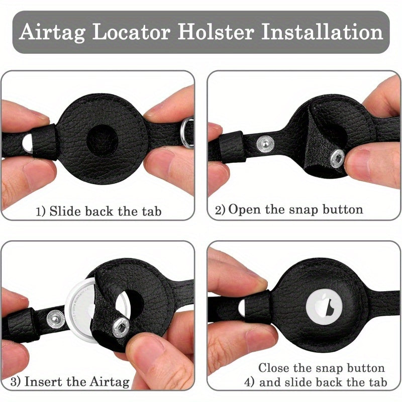 Adjustable Cat Collar with AirTag Holder - Durable Black, Non-Breakaway Bell, Comfortable Elastic Strap for Indoor\u002FOutdoor Use, Perfect for Kittens, Cat Collar for Outdoor, Indoor Pet Wear, Stylish Pet Accessory, Secure Buckle Closure